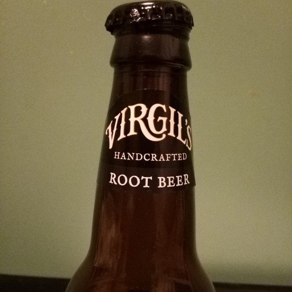 Virgil's Handcrafted Root Beer 9" Brown Glass Empty Bottle with Cap - Picture 3 of 16